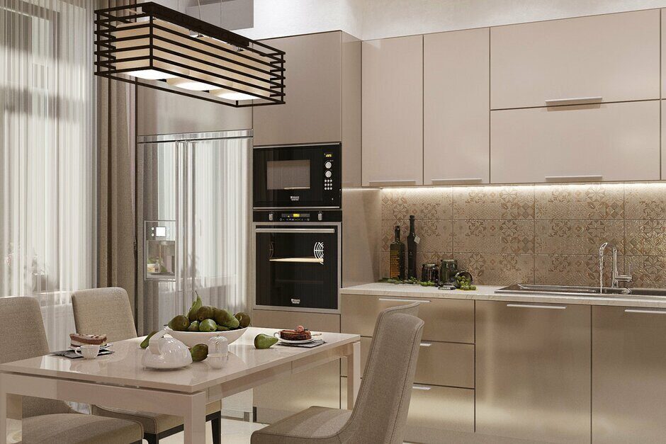 Кухонные гарнитуры светлые в современном стиле фото